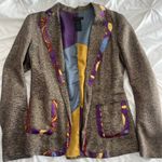 Custo Barcelona  Brown silk Blazer with Purple Accents Photo 0
