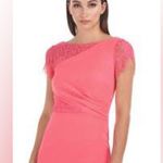 JS Collections Illusion Boat Neck Lace Insert Short Sleeve Sheath Dress 4 Photo 2