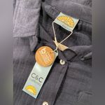C&C California NWT  Size M Dusty Blue Cotton Gauze Short Sleeve Button Down Shirt Photo 5