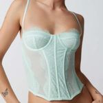 Urban Outfitters DONATE SALE NWT  Modern Love Lace Corset Light Green Photo 0