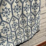 H&M Embroidered Cut Out Puff Mini Dress Cottagecore Boho Blue White M Photo 5