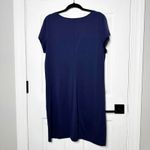 Lilly Pulitzer Navy Blue Pima Cotton T-Shirt Dress XL White Trim Coastal Grandma Photo 2