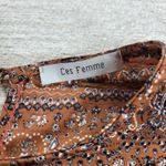 Ces Femme Boho Patchwork Print Long Sleeve Peasant Tunic Blouse Size S Brown Photo 3