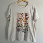 Old Navy 🦋 Beige Butterfly Print Short Sleeve Tee Casual Comfy XL Photo 0