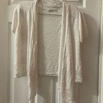 Cato White Open Front Short Sleeve Knit Cardigan Photo 0