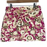 J.Crew Mini Skirt Womens 6 Pink Cream Tie Waist 100% Cotton Coconut Girl Preppy Photo 0