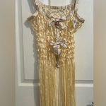 Urban Outfitters NWT  Festival Ribbon Bow Fringe Top in Cream Photo 1