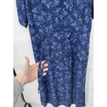 VTG Crazy Horse Dark Floral Midi Shirt Dress Women Plus Size 16W Blue Cottage Photo 6