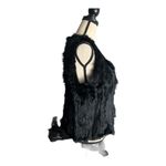 525 America  Luxe 100% Rabbit Fur Mob Wife Black Vest Size S Photo 3