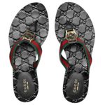 Gucci  Interlocking GG Web Strap Thong Sandal Black Size 36.5 Photo 1
