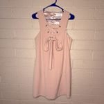 Shilla  Elegant Pink Lace-Up Dress Photo 1