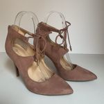 Marc Fisher  Blush Suede Lace-Up Cutout Heels • Pointed Toe • Women’s 5.5 Photo 2