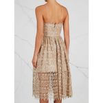 Alice + Olivia NWT  Embellished Lace Midi Alma Sequin Gold Dress Scallop Cocktail Photo 4