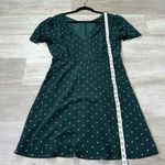 Madewell  Dot Smocked Shoulder Dress in Polka Dot Smoky Spruce size 10 Photo 9