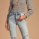 Lulus Lulu’s Sweet Spot Taupe Cheetah Print Long Sleeve Button-Up Top Size Small Photo 0