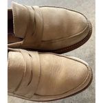 ADELANTE Shoe Co. Women’s Sz 8.5 Brown Penny Loafer Cream Slip On Leather Shoes Photo 2