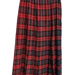 Worthington  Plaid Pleated Skirt Size 6 Vintage Tartan Red Full Length Preppy Photo 1