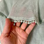 E & M Embroidered Sleeveless summertime linen beach vacation blouse Blue Size L Photo 5