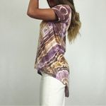 H&M High-Low V-Neck Burn-out Woven Short Sleeve Tee | Size S Photo 3