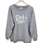 Wildfox NEW Pour Favor Wine Glass Graphic Oversized Tunic Sweatshirt Size Large Photo 1
