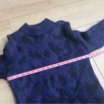 Kate Spade  Blue Leopard Suri Alpaca Wool Eyelash Sweater Size XS Photo 5