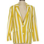LPA Revolve  Boxy Blazer Yellow Gold White Double Breast Small Photo 1
