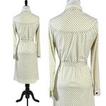 Vintage 70s Just Mort Dagger Collar Square Polka Dot Shirt Dress Matching Belt S Black Photo 4