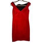 Theory  Red Velvet Sleeveless Off Shoulder Dress - Size 4 Photo 10