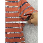 Nike  Women's Athletic Top V Neck Short Sleeve Striped Size Medium Burnt Orange Photo 6