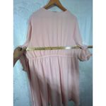 Torrid  Wrap Top 3 3X Pink Sheer Ruffle Tunic Mini Dress Long Sleeve Peasant Photo 8
