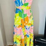 Maaji Selvatik Marea Knit Cover-Up Maxi Dress, Yellow/Blue Size Large 10/12, NWT Photo 4