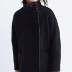Madewell Black Wool City Grid Coat Size 0 Photo 0