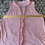 Garnet Hill  Cotton Button Front Sleeveless‎ Pink Ruffle Trim Blouse Size XL Photo 7