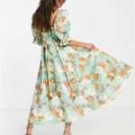 ASOS New EDITION empire midi dress with full skirt in green floral print sz 4 Photo 10