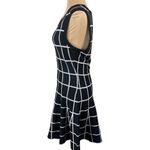 JOA Knit Skater Dress Black White Check M Medium Y2K Fit and Flare Mini Photo 1
