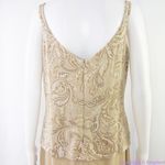 Vintage Alex Evenings floral embellishment‎ top beige/ brown dress, size 12 Photo 7