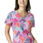 Vera Bradley  Scrub Top Women’s Sz Small Pink Floral Patchwork Nursing Medical‎ Photo 0