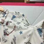 Cruel Shirt Women Medium *no Tag* Bull Western Cowgirl Horse America USA FLAG White Photo 7