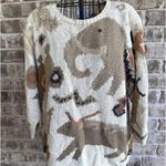 VTG Jennifer Reed Sweater Medium Elephant Boar African Safari Primitive… Tan Size undefined Photo 1