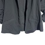 Retrology Women's Black Ruched Sleeve Open Front Blazer Jacket Size S Photo 1