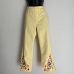Tribal sz 4 audrey 70s mid rise straight capri floral‎ jean pants Yellow Photo 1