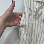 Club Monaco Club‎ Monaco Womens Pants 4 Linen Wide Leg Cream Stripe Paperbag Belt Gauzy Photo 1