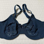 Wacoal  Teal Blue Deep Sea 34DD Halo Lace Unlined Bra Wire 851205 Convertible Photo 0