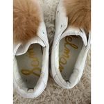 Sam Edelman  White Leather Slip On Sneakers Pom Pom Accent Shoes‎ Size 6M Photo 5