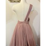 ASOS PREMIUM Tulle One Shoulder Maxi Dress In Mink 10 Photo 2