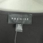 Premise NWT Sheer Pleated Sleeve V-Neck Top Black Size Small S NEW Photo 5