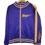 Rockstar Original Jacket‎ size Small women’s purple and yellow cold shoulder Photo 0