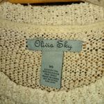 Olivia Sky  XS Loose Knit Crew Neck Summer Sweater in Beige Photo 2