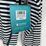 Coolibar Bayfront Rash Guard Bra Top Long Sleeve Zipper Sides Striped NWT Size M Blue Size M Photo 10