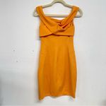 Halston Heritage  Marigold Orange Bodycon Strappy Cocktail Dress Womens S Mini Photo 5